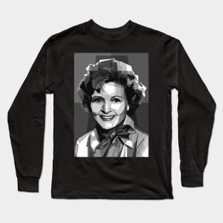 Betty White Grayscale Long Sleeve T-Shirt